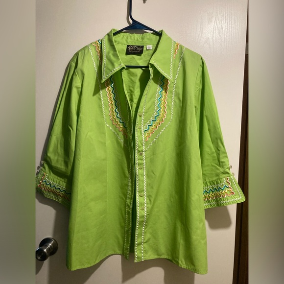 Bob Mackie Tops - Bob Mackie embroidered blouse